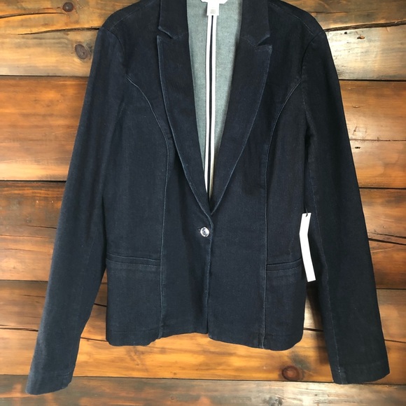 White House Black Market Dark Blue Jacket - Picture 1 of 8